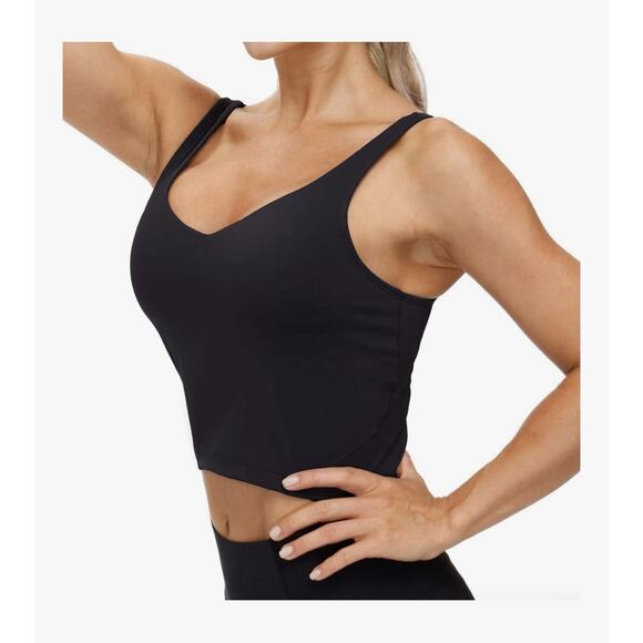 DRAFT THE GYM PEOPLE Wmn Black Longline Wire free Padded Yoga Sports Bra Sm. NWT - Picture 3 of 5